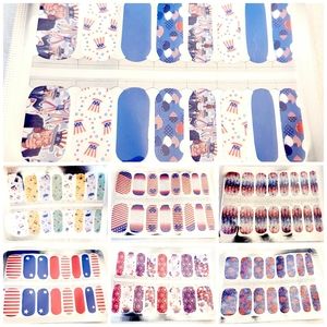 4th of July Independence Patriotic Red White & Blue Nail Polish Wraps